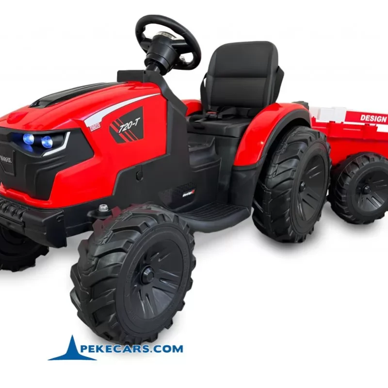 TRACTOR PEKETRAC 8100 24V ROJO C/REMOLQUE