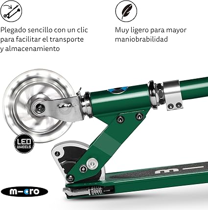 PATINETE SPRITE VERDE LED - Imagen 7