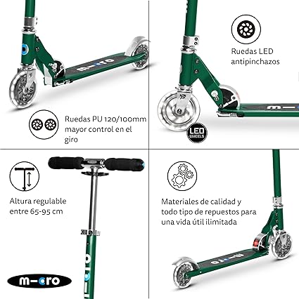 PATINETE SPRITE VERDE LED - Imagen 6