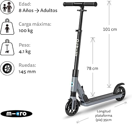 PATINETE SPRITE SUSPENSION GRIS - Imagen 7