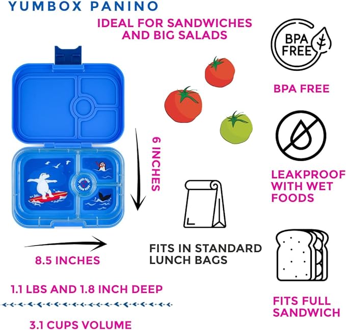 FIAMBRERA YUMBOX/4 SURF BLUE/POLAR BEAR TRAY - Imagen 3