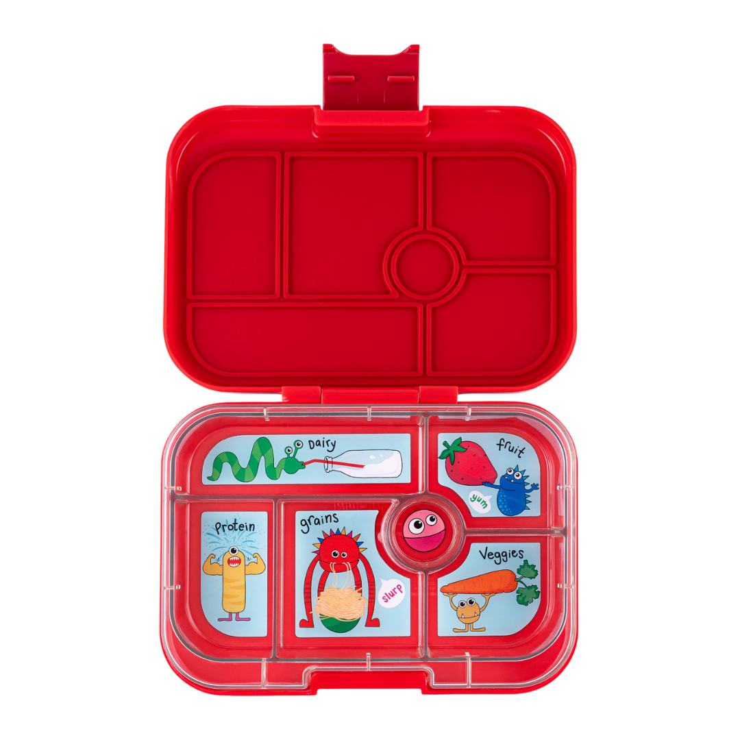 FIAMBRERA YUMBOX/6 WOW RED FUNNY MONSTERS TRAY