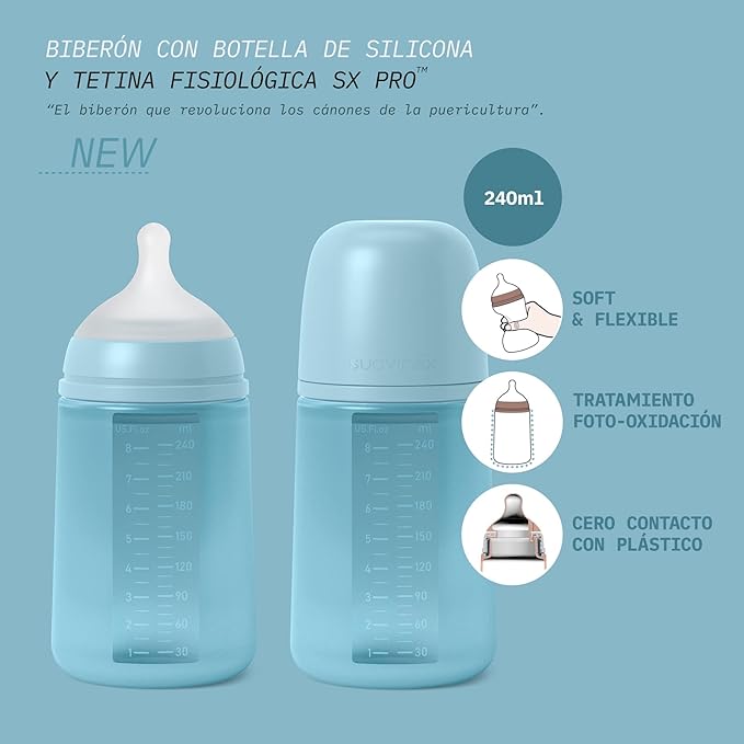 BIBERON SILICONA 240ML VERDE - Imagen 4
