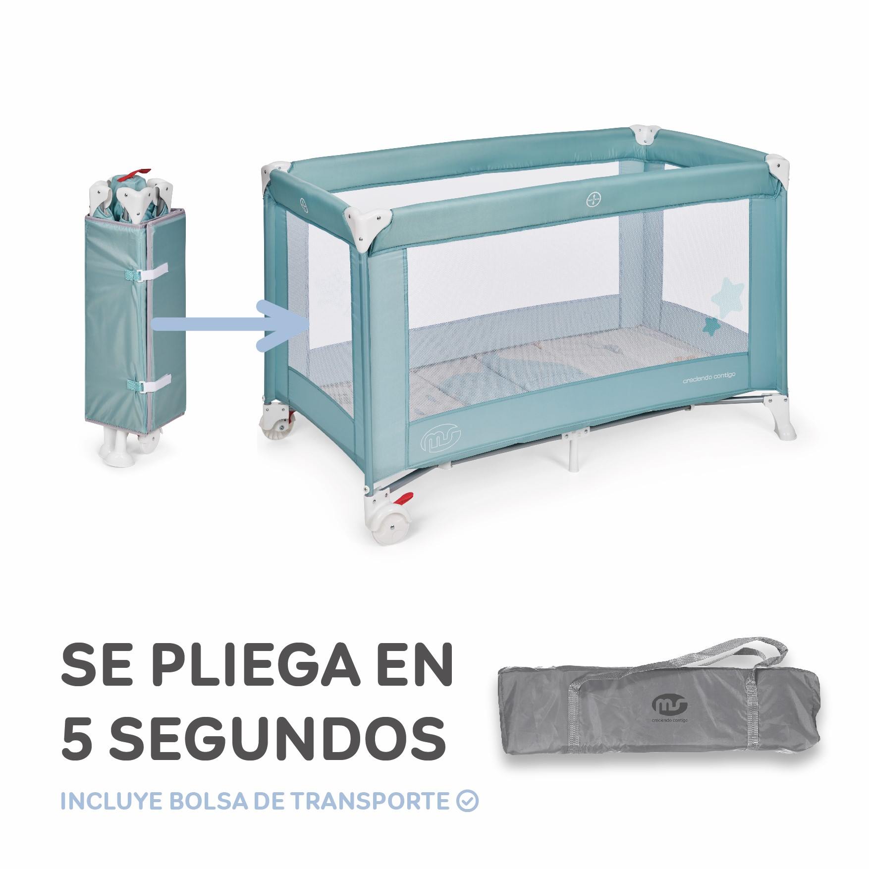 CUNA DE VIAJE VERDE ELEFANTE - Imagen 3