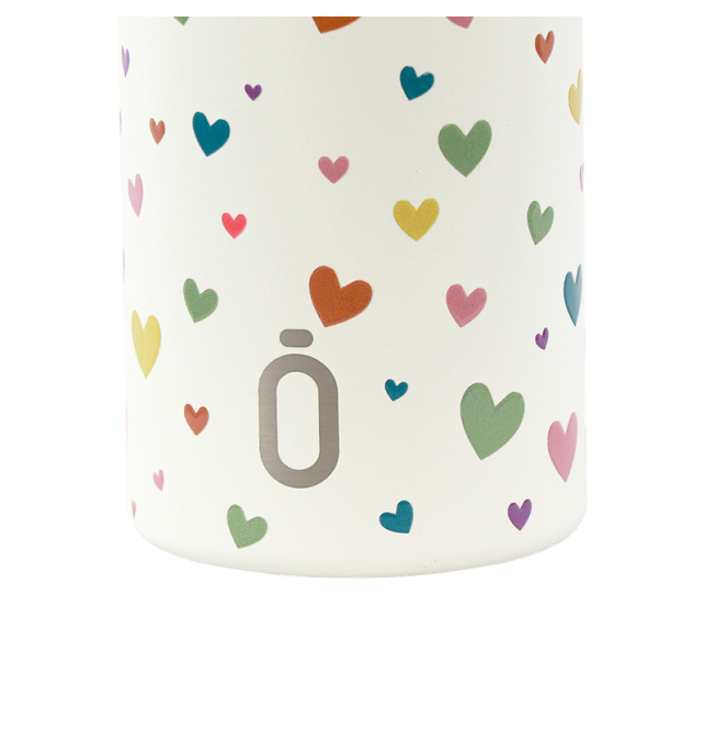 BOTELLA TERMICA RUNBOTT 600ML +TAPON STANDARD CORAZONES NATA - Imagen 2