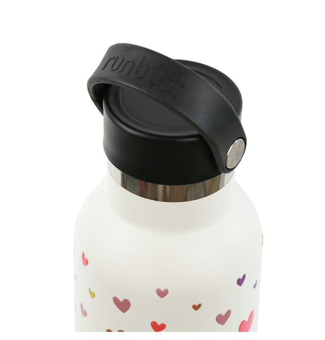 BOTELLA TERMICA RUNBOTT 600ML +TAPON STANDARD CORAZONES NATA - Imagen 3