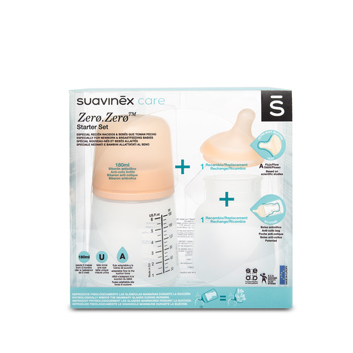 PACK BIBERON ANTICOLICOS ZEROZERO 180ml C/TETINA y BOLSA DE RECAMBIO - Imagen 2