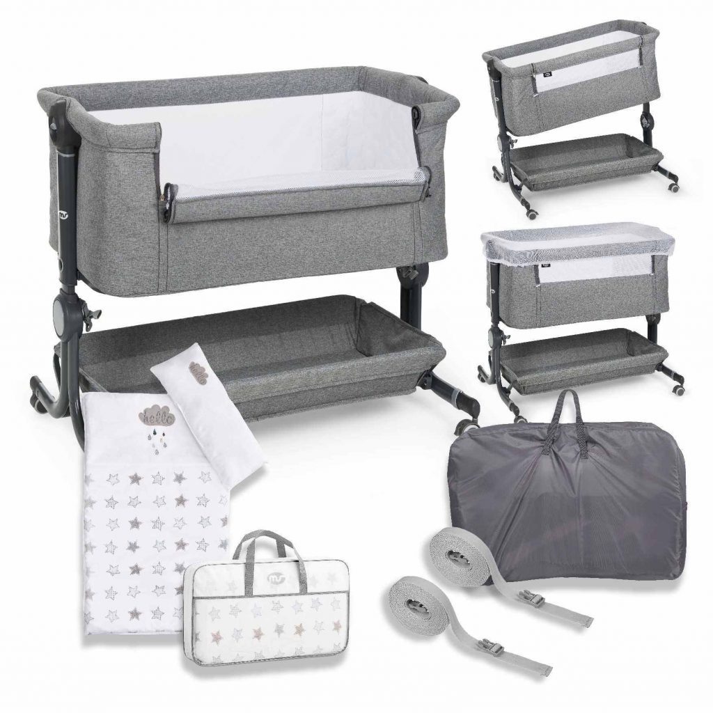 MINICUNA COLECHO COMFY GRIS C/TEXTIL STARS