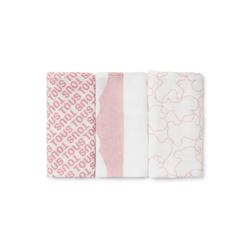 TOUS SET 3 MINI MUSELINAS ROSA