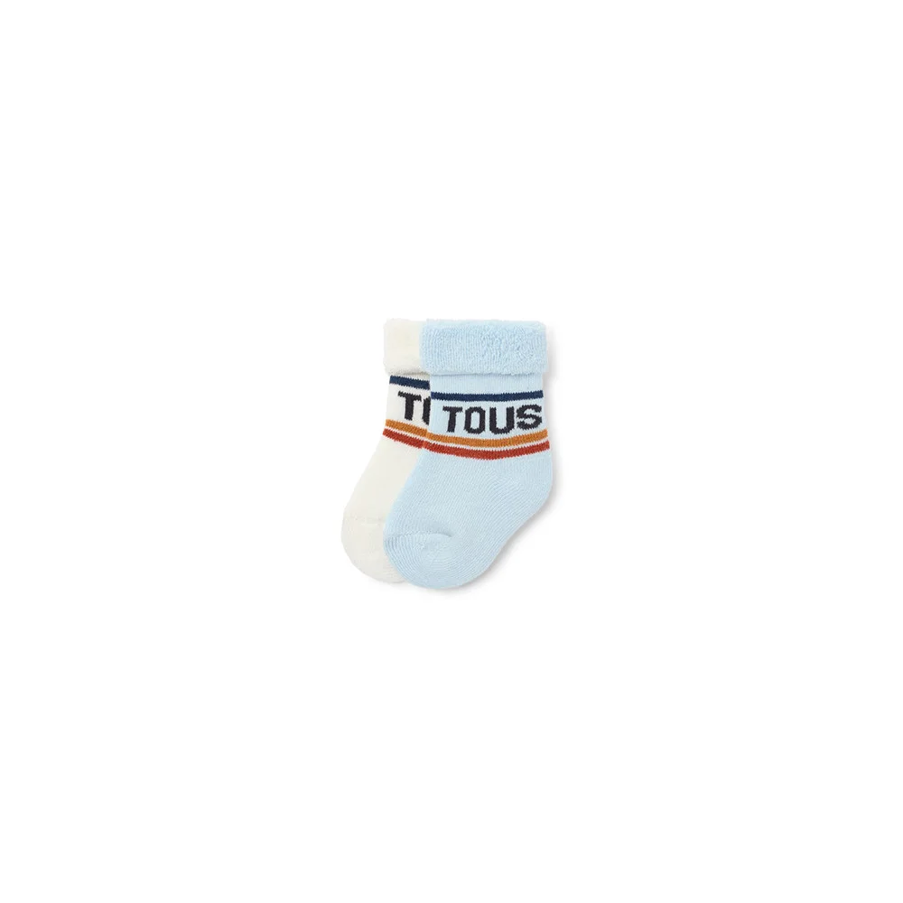 TOUS SET 2 PARES CALCETINES 0/6MESES CELESTE