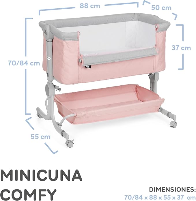 MINICUNA COMFY ROSA C/TEXTIL WISH - Imagen 7