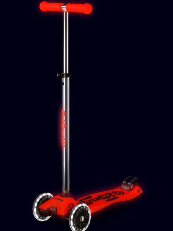 PATINETE MAXI DELUXE GLOW LED ROJO