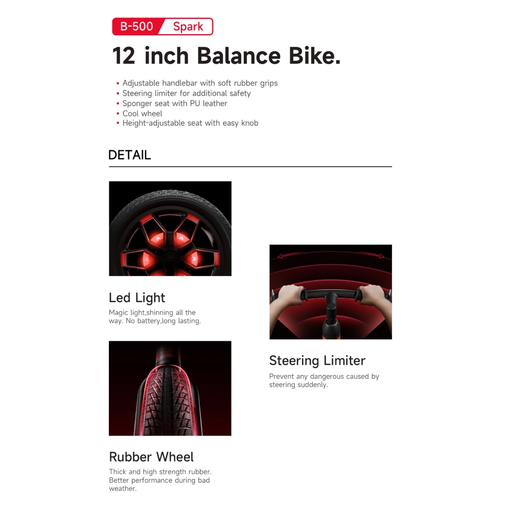 BICICLETA EQUILIBRIO SPARK RED - Imagen 4