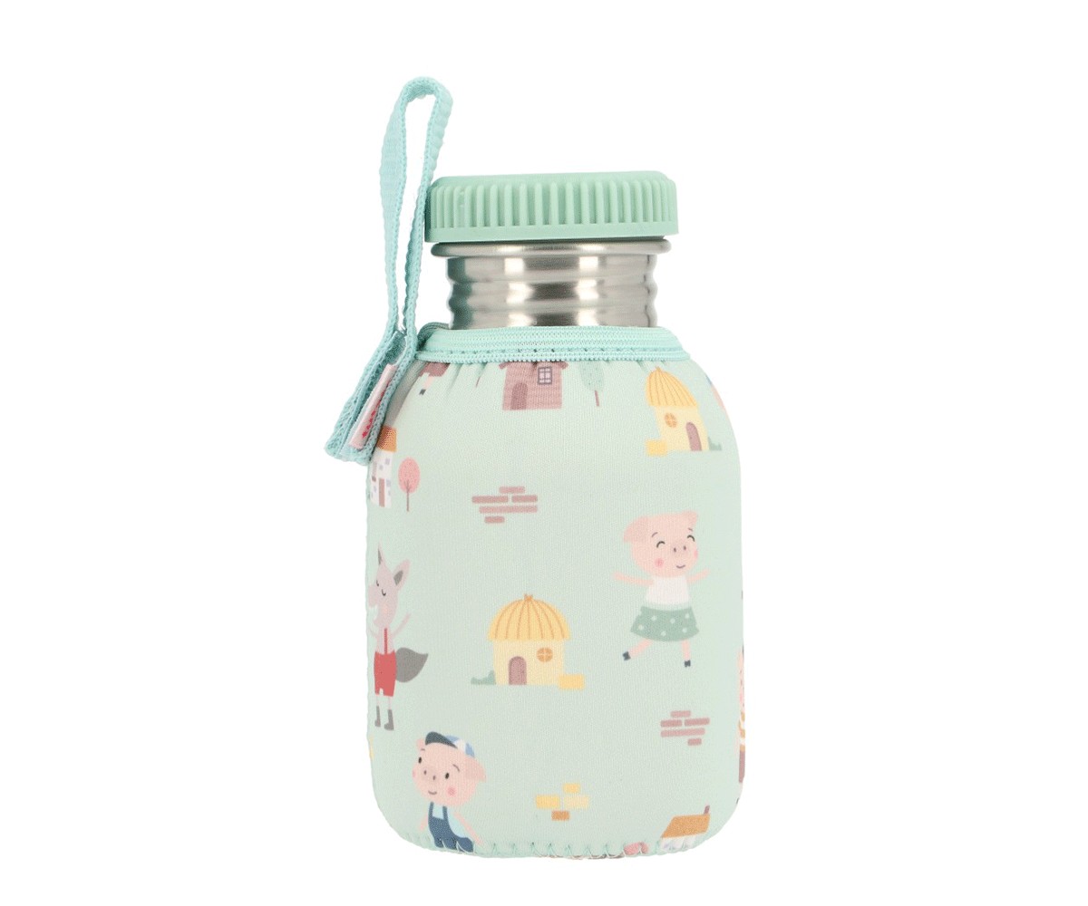 BOTELLA ACERO C/FUNDA THREE LITTLE PIGS 350ML