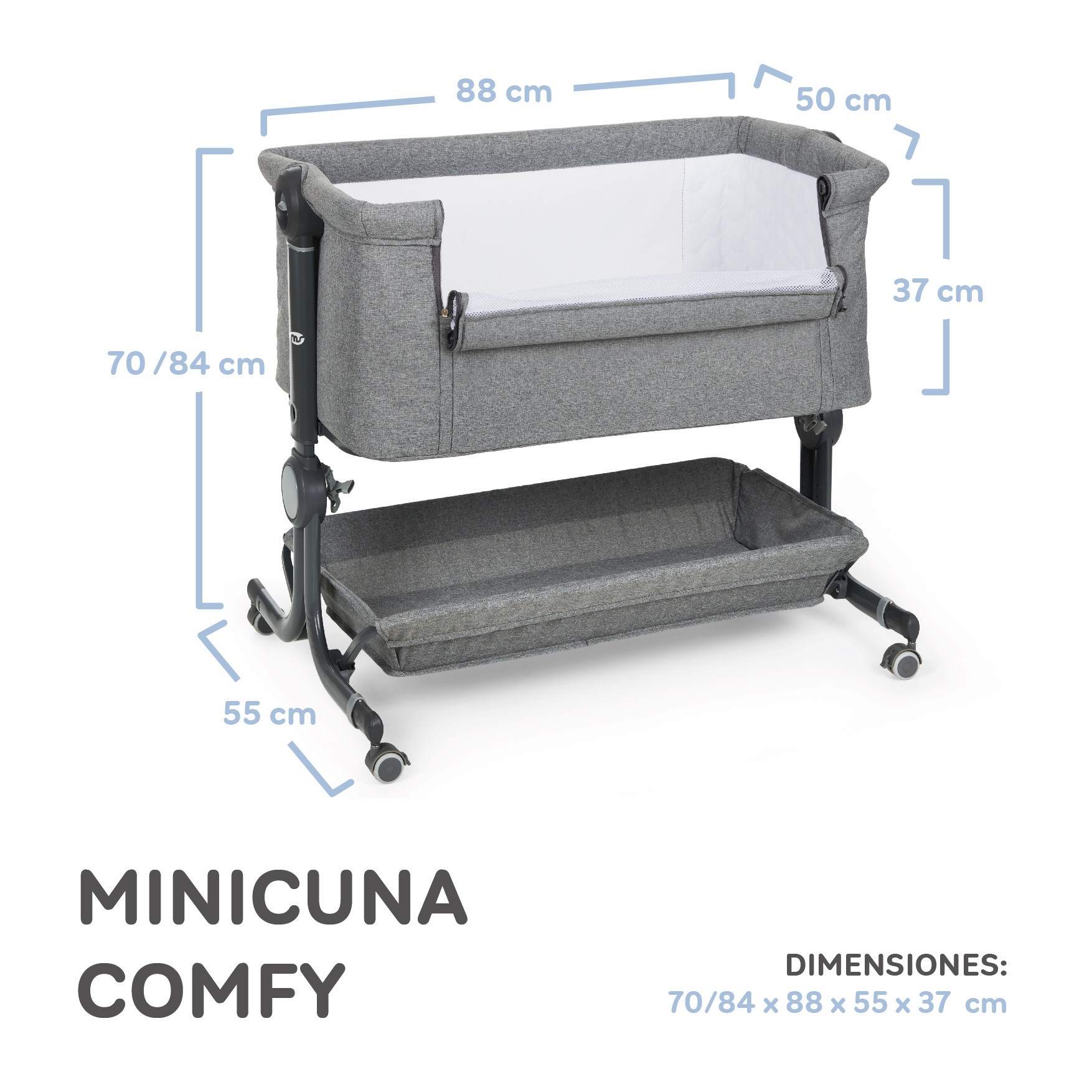 MINICUNA COLECHO COMFY GRIS - Imagen 2