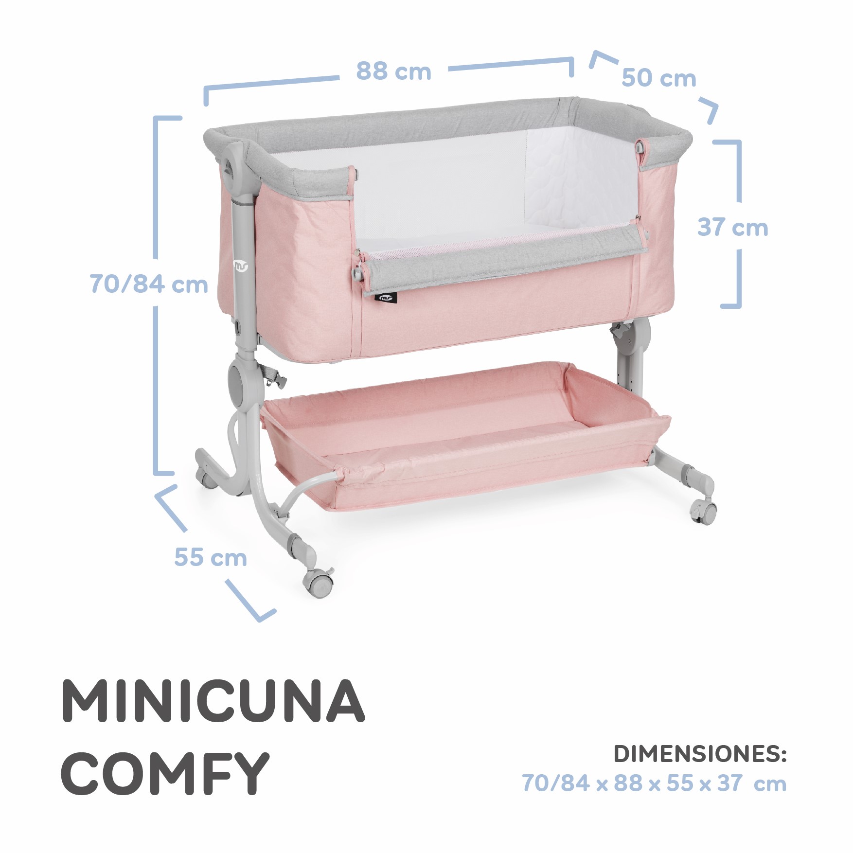 MINICUNA COLECHO COMFY ROSA - Imagen 2