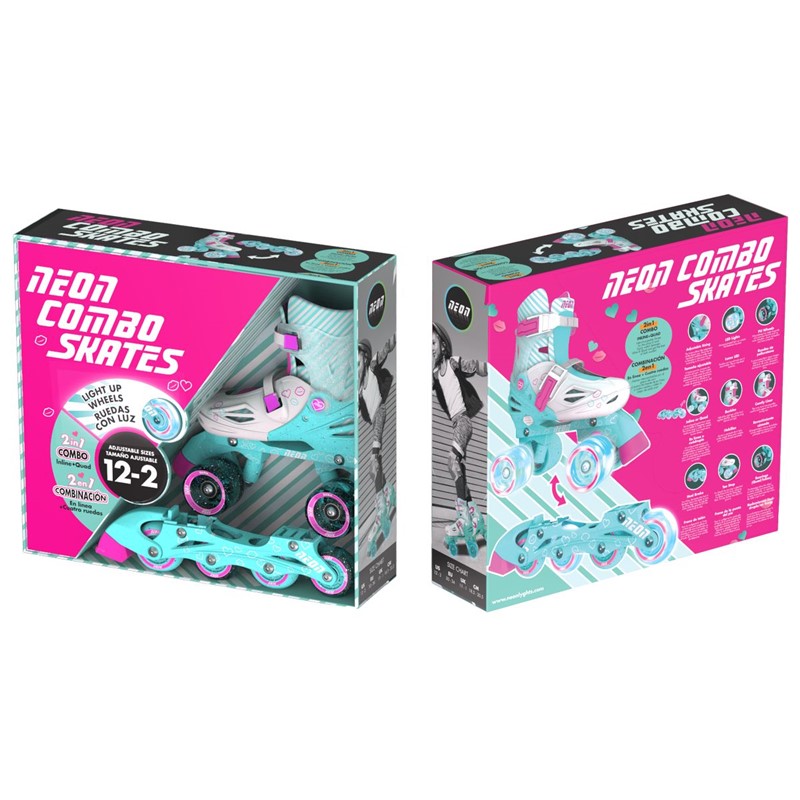 PATINES COMBO NEON TURQUESA ROSA (34-38) - Imagen 3