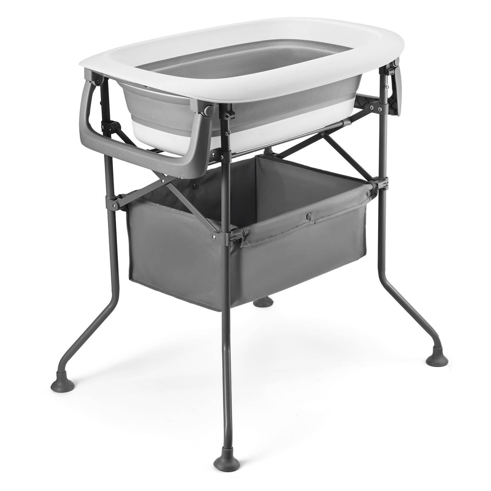 BAÑERA PLEGABLE CON CAMBIADOR Y SOPORTE BUBBLY GRIS - Imagen 4