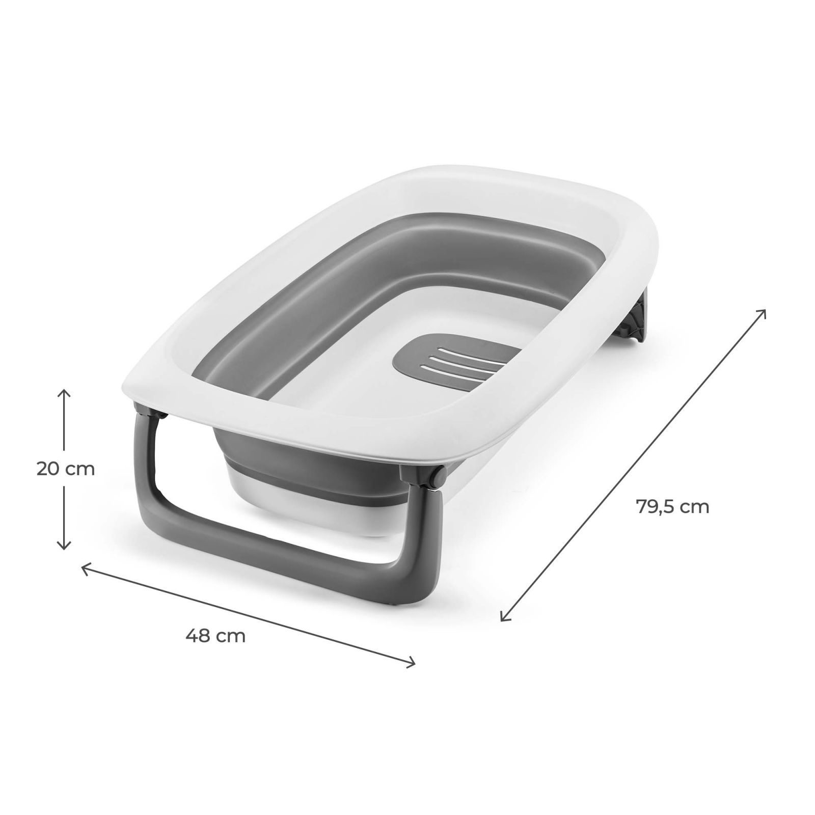 BAÑERA PLEGABLE CON CAMBIADOR Y SOPORTE BUBBLY GRIS - Imagen 7