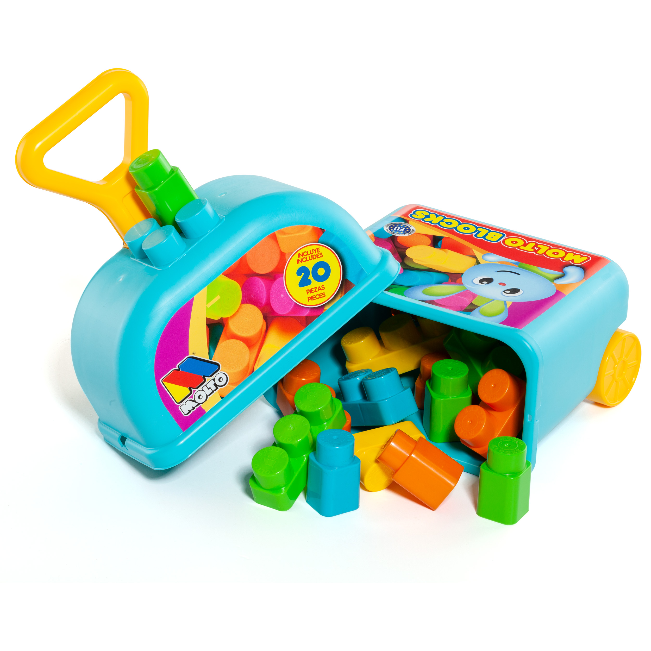 CARRITO/TROLLEY AZUL CON 20 BLOQUES - Imagen 4