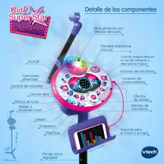 MICROFONO KIDI SUPER STAR LIGHT SHOW - Imagen 4