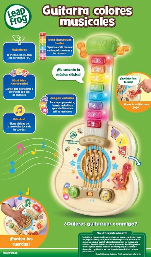 INSTRUMENTO INFANTIL GUITARRA COLORES MUSICALES - Imagen 3