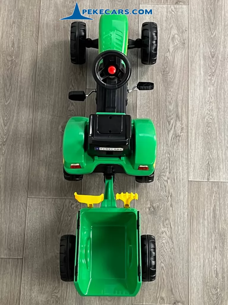TRACTOR A PEDALES CON REMOLQUE VERDE - Imagen 9
