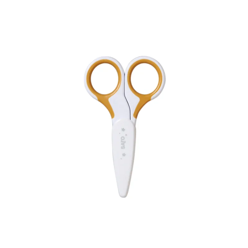 TIJERAS DE BEBE MOSTAZA CON TAPA