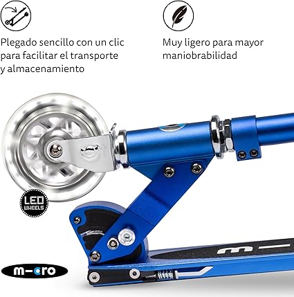 PATINETE SPRITE AZUL ZAFIRO CON LED - Imagen 7