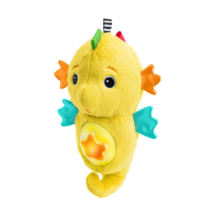 PELUCHE CABALLO DE MAR AMARILLO CON RUIDOS BLANCOS
