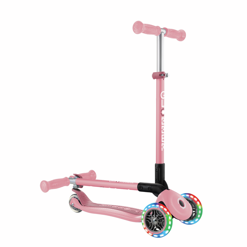 PATINETE PRIMO PLEGABLE ROSA PASTEL CON LED - Imagen 2