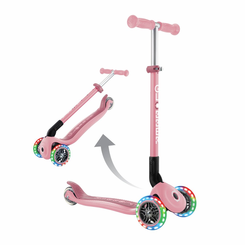 PATINETE PRIMO PLEGABLE ROSA PASTEL CON LED - Imagen 6