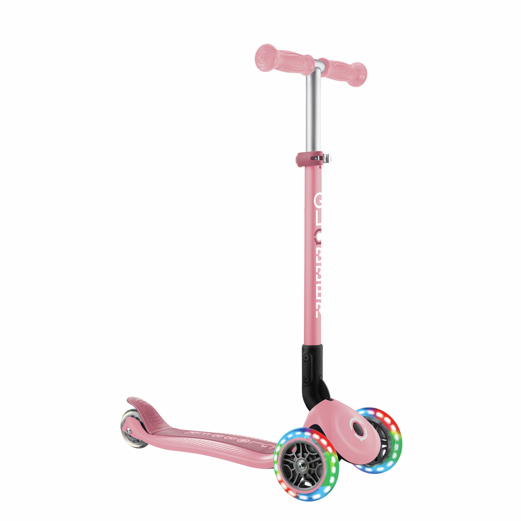 PATINETE PRIMO PLEGABLE ROSA PASTEL CON LED
