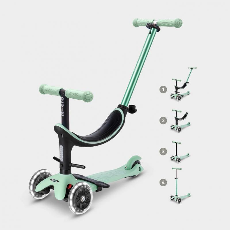 PATINETE MINI 4EN1 DELUXE MENTA CON LED