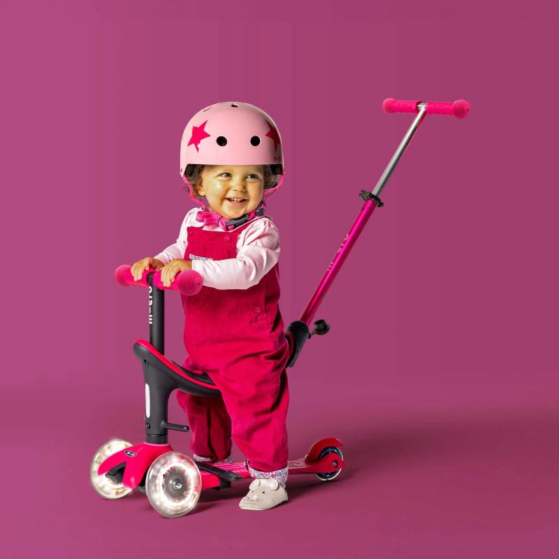 PATINETE MINI 4EN1 DELUXE ROSA CON LED - Imagen 3