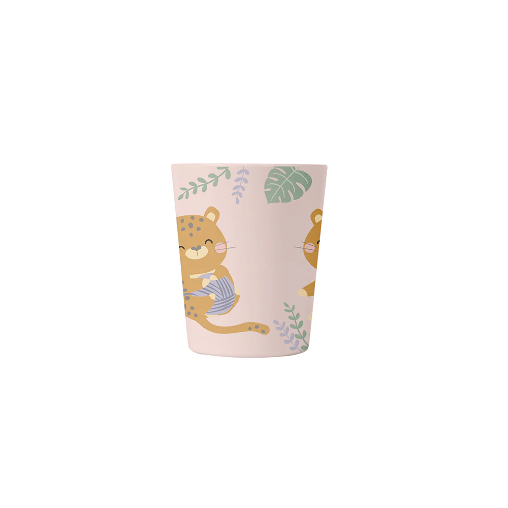 VAJILLA 5 PIEZAS JUNGLE CHEETAHS ROSA - Imagen 3
