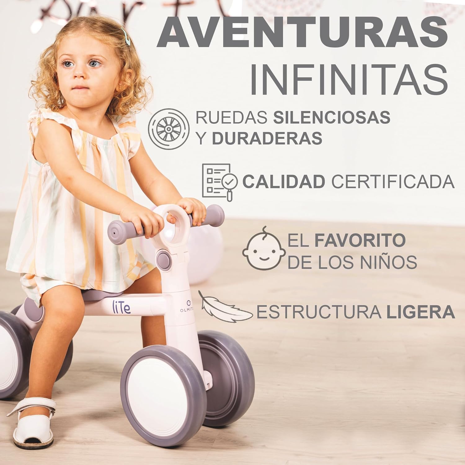 BICICLETA/CORREPASILLOS LITE ROSA - Imagen 3