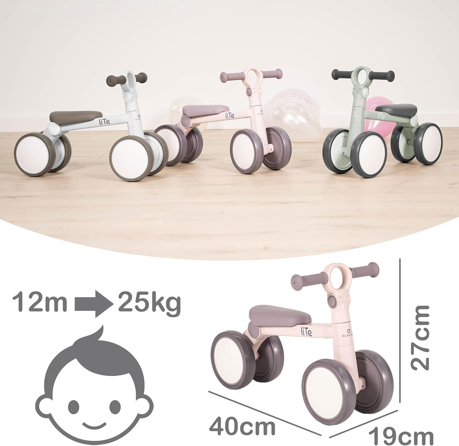 BICICLETA/CORREPASILLOS LITE ROSA - Imagen 4