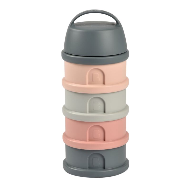DOSIFICADOR APILABLE 4 COMPARTIMENTOS GRIS MINERAL/ROSA POLVO