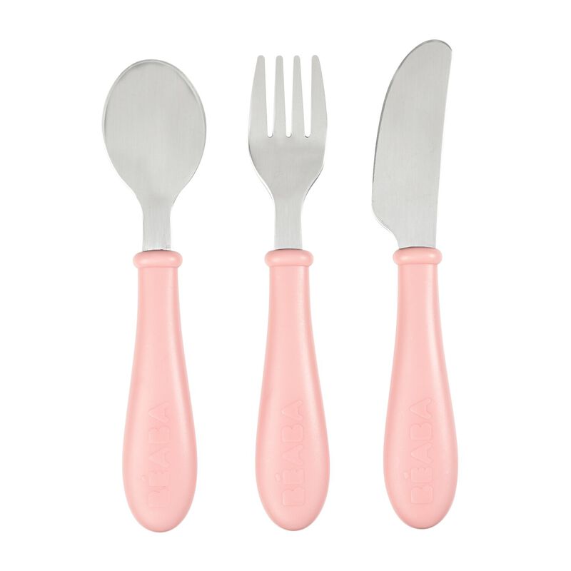 SET 3 CUBIERTOS INOXIDABLE ROSA