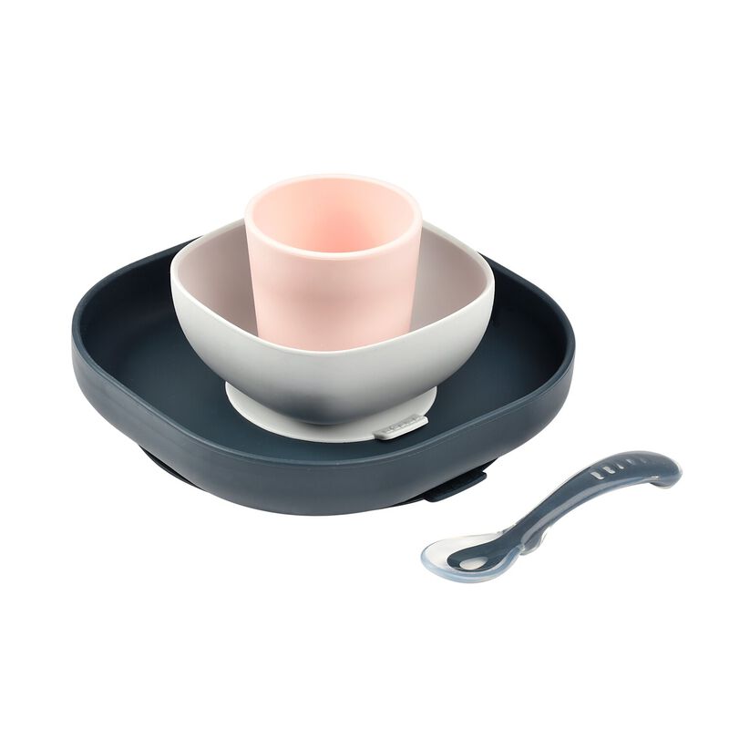 SET VAJILLA SILICONA 4 PIEZAS NIGHT BLUE