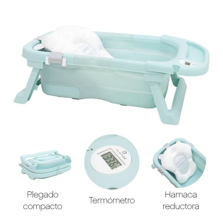 BAÑERA PLEGABLE CON TERMOMETRO BLUE - Imagen 2