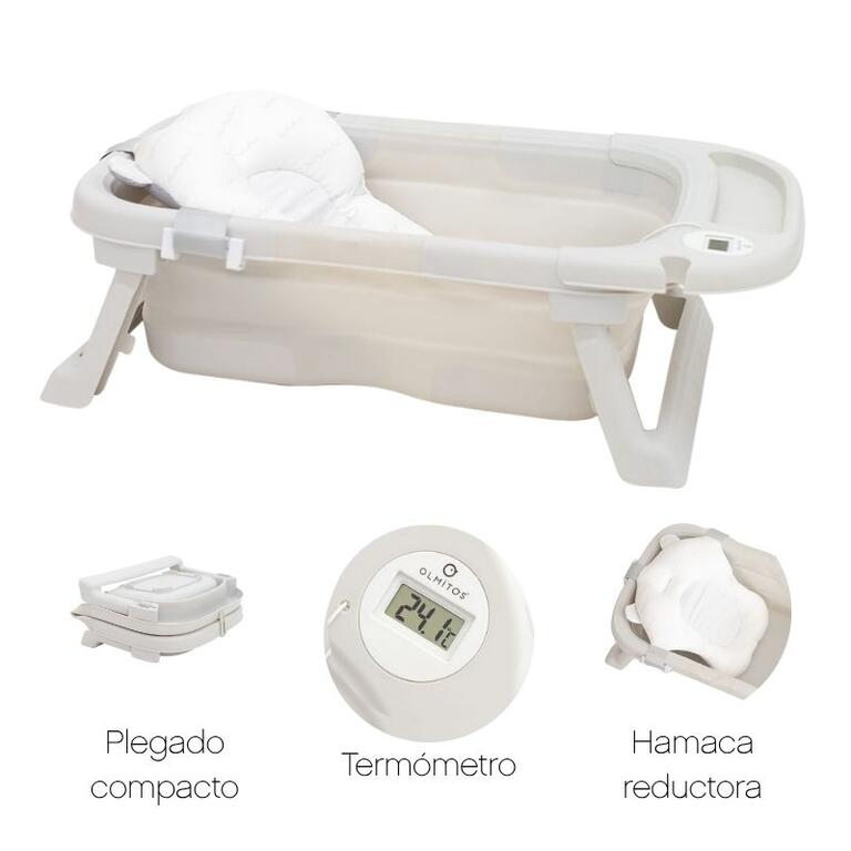 BAÑERA PLEGABLE CON TERMOMETRO GREY - Imagen 2