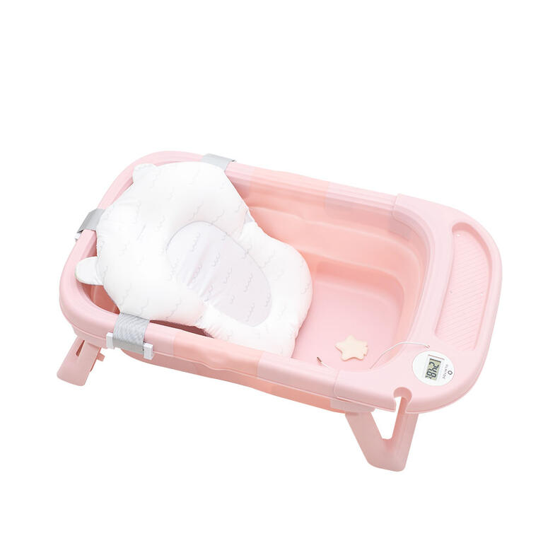 BAÑERA PLEGABLE CON TERMOMETRO PINK