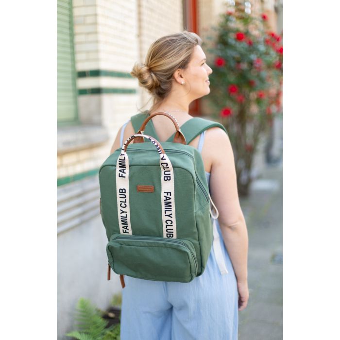 BOLSO MOCHILA MOMMY CLUB SIGNATURE CANVAS VERDE - Imagen 3