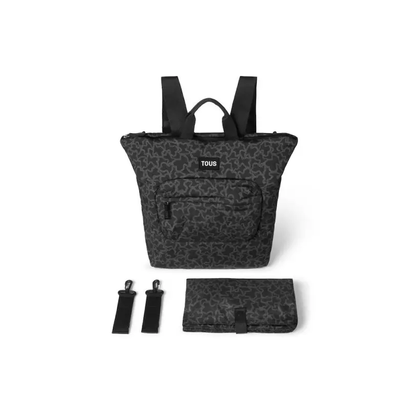 BOLSO MOCHILA CON CAMBIADOR KAOS NEGRO