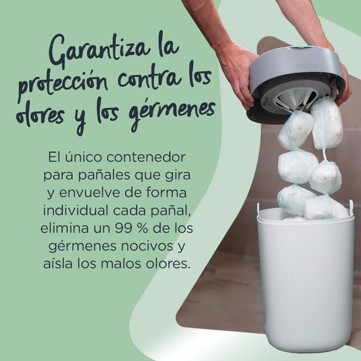 CONTENEDOR DE PAÑALES SANGENIC TWIST&CLICK BLANCO - Imagen 2