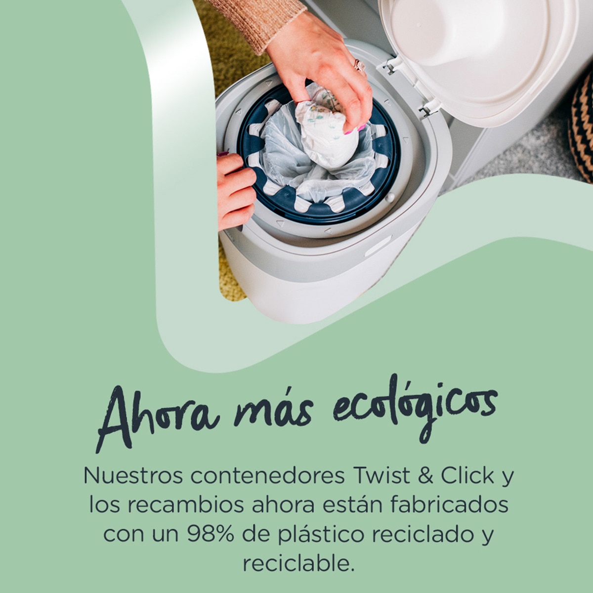 CONTENEDOR DE PAÑALES SANGENIC TWIST&CLICK BLANCO - Imagen 3