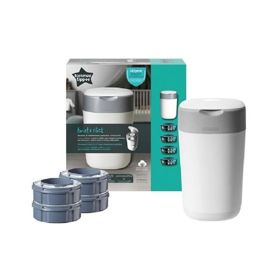 CONTENEDOR DE PAÑALES SANGENIC TWIST&CLICK BLANCO+ 4 RECAMBIOS