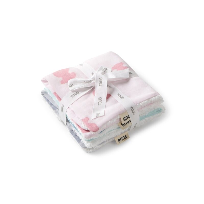 SET 3 MINI GASAS MUSELINA ROSA 30x30CM
